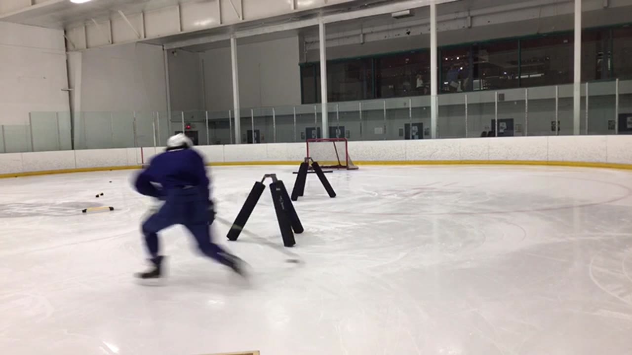 Jalen Chatfield during an on-ice training drill