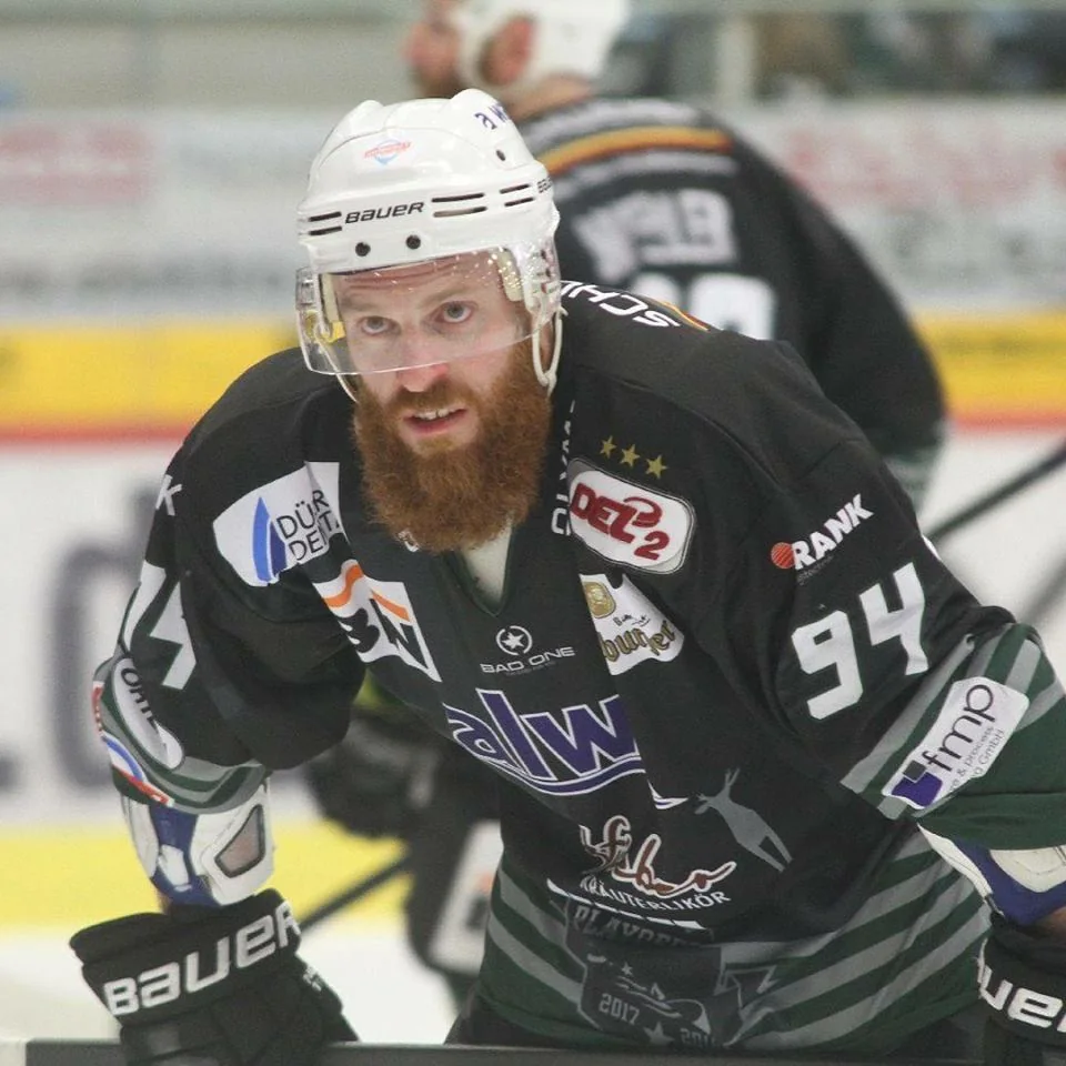 Tyler McNeely on the ice in Germany