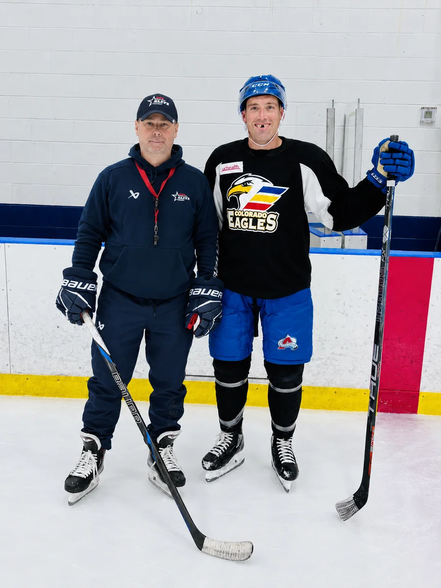 Guido Lamberti-Charles with Brad Hunt on the ice